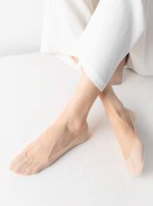 5双女士隐形腿套，夏季薄款防滑低帮冰丝短腿套，适合高跟鞋和平底鞋，纯色，尺码35-39 - 彩色 - 查看 9