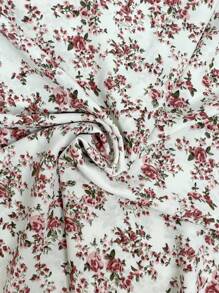 Floral Print Elastic Waist Skirt, Casual A-Line Skirt For Spring & Summer, Women Clothing
