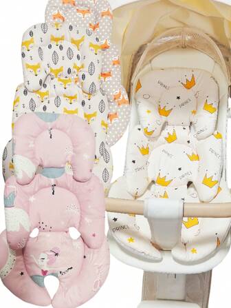 1 件卡通可爱婴儿推车座椅垫，四季婴儿车配件摇篮垫，婴儿车