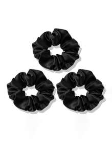 1pc/12pcs Women's Solid Color Satin Silk Hair Scrunchies Set, Soft Satin Elastic Hair Ties, Non-Damaging Hair Bands, Suitable For High Ponytail & Casual Wear