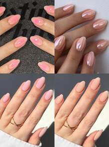 96 miếng/hộp (4 hộp hỗn hợp) Miếng dán móng tay hình bầu dục ngắn kiểu Dopamine, miếng dán móng tay hình trái tim kiểu Pháp, móng giả acrylic ngắn vừa vặn hoàn hảo, bao gồm: 1 miếng gel dẻo và 1 dũa móng, kiểu Pháp, thích hợp cho phụ nữ và bé gái sử dụng hàng ngày, cũng thích hợp cho các bữa tiệc rave và các dịp khác. Dụng cụ làm móng - Nhiều màu - Xem 2