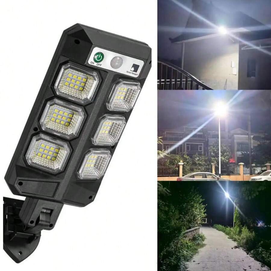 Waterproof LED Solar Light With Remote Control Presence Sensor Adjustable Light Spotlight - 黑色 - 查看 1