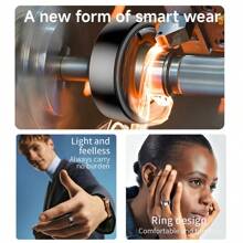 SIMSONLAB NEW Stainless Smart Ring Low Power Large Battery With LED Lights Information Alert