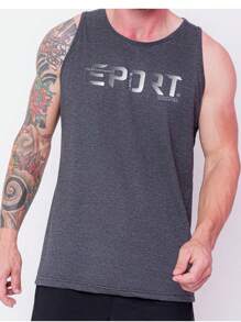Men Tank Tops - Dark Grey - View 1