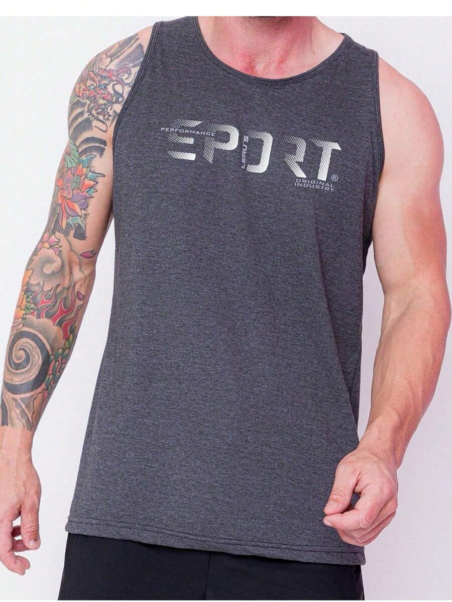 Men Tank Tops - Dark Grey - View 1