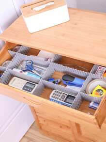 1pc Cabinet Drawer Office Storage Organizer Divider Board, Freely Combinable Plastic Partition - Multicolor - View 9