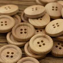 20pcs Wood Buttons Natural Color Camellia Wood Grain Wooden Buttons Buttons For Sewing Accessories Clothes 4 Holes Button. (Size: 1.5cm/0.59inch, 2.0cm/0.79, 2.5cm/0.98inch)