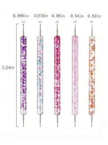 Nail Art Dot Tool Set -1/5 Pieces Bead And Flower Design Pen, Multi Head Precision Drill Bit DIY Nail Art Special