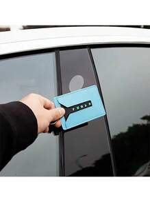 A Black PU Material Car Key Case And A Gun-Colored Zinc Alloy Keychain, Suitable For Tesla Car Model 3/Y - Multicolor - View 8