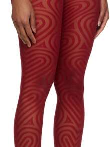 Women Stockings, Thin Elastic Dots Swirl Print Pantyhose Slim Fit Socks Tights For Club Party - 紅色 - 查看 2