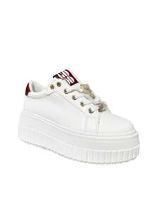 Baskets compensées légères et décontractées, chaussures décontractées, chaussures de sport, chaussures légères pour femmes - Rouge - Voir 2