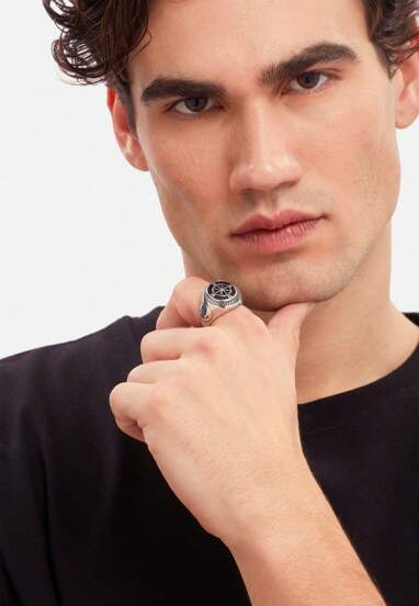  BREIL JEWEL GENT EMBLEMS collectie, RVS RINGEN 27, ZILVER kleur ZONDER STENEN - TJ3862