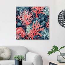 1 Piece Home Decor Wall Framed Canvas Sea Coralline Pattern Home Decor Framed Canvas Wall Art Paintings For Living Room - Canvas Framed Print Wall Artworks Bedroom Decoration Office Wall Decor