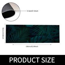 1pc Green Plant Printed Anti-Slip Silicone Mud Kitchen Rug, 3D Rectangular Carpet For Living Room, Bedroom, Corridor, Bathroom, Laundry Room - Polyester, Suitable For Indoor And Outdoor Home Decor