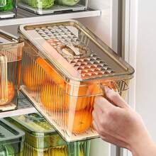 Refrigerator Storage Food Container Fresh Vegetable Fruit Boxes Drain Basket Storage Containers Pantry Kitchen Organizer