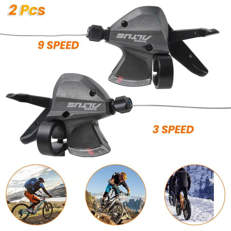 For Shimano Altus SL-M370 3/9/3x9 Speed Trigger Shifter Set Gear Lever Brake - Black - View 1