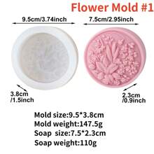 Flower Soap Silicone Mold 3D Square Relief Flower Scented Candle Plaster Soap Making Mould DIY Valentine's Day Gifts Home Decor - White - View 16