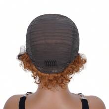 Pixie Cut Curly Human Hair Wigs Ginger 350 Short Curly Lace Front Human Hair Wigs For Women 6 Inch 13x1 Transparent Lace Frontal Wigs Water Wave Dark Rooted To Ginger Orange Color - 1B/30 - 查看 7