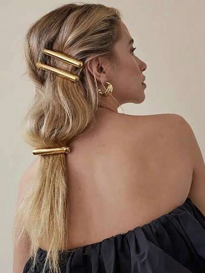 Minimalist Luxury Oval Hair Clip, Lightweight Elegant Side Spring Clip, Luxury High-End Zinc Alloy Hair Accessory For Women