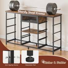 EnHomee 55" W  Lagre Dresser For Bedroom With Mirror & LED Lights And Charging Station, Vanity Table With 10 Fabric Drawers And Lighted Mirror, Dressers & Chests Of Drawers For Bedroom, Closet, Hallway, Rust Brown - 查看 3