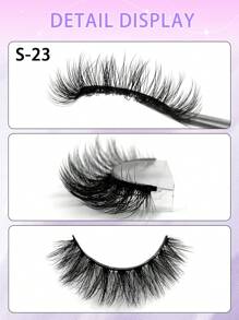 5对ENCHUW蓬松纤长交叉假睫毛，柔软浓密，打造戏剧性美睫效果 - 黑色 - 查看 3