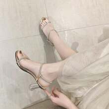 Sandalias de tacón para mujer - Dorado - Ver 4