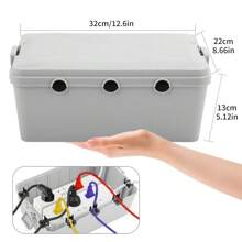 Weatherproof Electric Box For Outdoors 32 X 22 X 13 Cm IP54 Weatherproof Outdoor Outlet Cover Extension Cord Covers Protect Outlet Plug Timer Power Strip Holiday Light - Grey - View 4