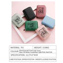 Women Multipurpose Small Card Holder Organ Type Clutch Bag Double Zipper Wallet PU Leather Coin Purse Women Pink Wallet ID Card Holder Short Purse With Coin Pocket Pu Money Bag Cartoon Money Cash White-Collar Workers For Female For Women College Work Business Commute Office For Anniversary For Couple For Birthday Gift On Valentine Day Gift Gift Present Gifts For Teachers