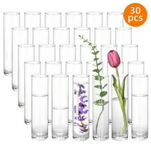 Superlele 15 / 30 Pack Glass Cylinder Bud Vases Set | 7.5 Inch Tall Clear Hurricane Candle Holders | Floating Glass Centerpiece Vases For Weddings, Parties, Home Table Decor | Transparent Flower Vases Bulk For Single Rose, Floral Arrangements | Slim Cylindrical Vases For Dining Room, Living Room, Bedroom, Office Desk Aesthetic Decor | Boho Wedding Decorations, Anniversary, Baby Shower, Valentine's Day Gift | Windproof Candle Jars With Thickened Glass Base | Modern Minimalist Home Accents, Boho Chic Table Decor, Event Centerpieces Supplies