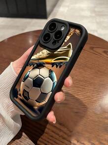 Soccer1pc 黑色金色足球奖杯图案全包防震TPU手机壳，兼容 16、15、14、13、12、11 Pro Max及系列，防水防摔防刮，国际版，非国内版 - 彩色 - 查看 3
