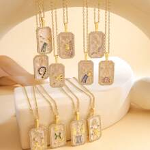 Zodiac Colored Necklace; Zodiac Sign Necklace; Birthday Memory Necklace; Perfect For Gifts/Party/Wedding/Duation Season. - Vàng - Xem 4
