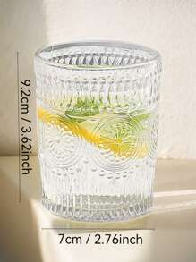 4Pcs Set Nordic Style Premium Thick Sunburst Embossed Glassware, Lead-Free Glass /Juice/Water Cups, High-End Elegance