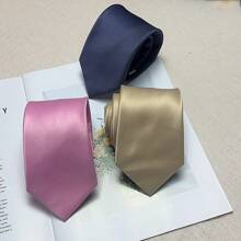1 pieza Corbata de unicolor y simple, duradera, versátil, de moda, adecuada para la decoración de la vida diaria