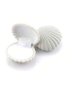 1pc Shell Shape Velvet Jewelry Box Wedding Engagement Ring Box For Earrings Necklace Bracelet Display Gift Box Holder