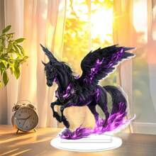 Adorno de conejo/caballo/tigre de Pascua, acrílico plano 2D, decoración de escritorio para el hogar y las fiestas. - Morado - Ver 2