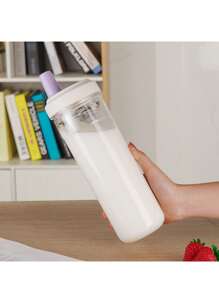 1 个大号吸管杯：透明塑料水瓶，适用于果汁、牛奶和直接饮用 - 彩色 - 查看 8