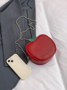 New Simple Fashion Versatile Personalized Fruit Chain Women Handbag - Red - View 9