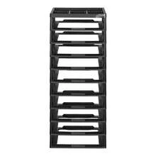 Plastic Storage Organizer, 6-Layer Or 10-Layer Large Capacity With Organizer Top, Black, PP Material Multi-Purpose Scrapbook Storage With 4 Removable Wheels Or No Wheels, Suitable For Office Essential Tools Crafts Supplies - 10 Layers, Without Boxes and Casters - View 8