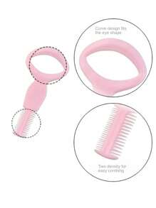1支三合一神奇多功能睫毛膏梳子工具，可重复使用，帮助打造完美睫毛和眼线。 - 粉色 - 查看 2