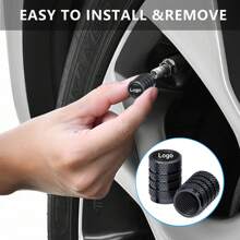 4pcs Tire Valve Caps, Valve Stem Caps For Toyo Ta Audi VW Benz BWM Nissan Hyun Dai Kia And So On, Alloy Car Tire Caps For Corrosion Resistant Leak-Proof Car Accessories, Balck