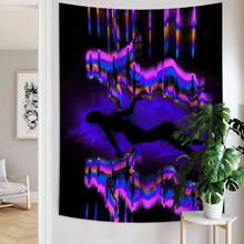 1pc Phantom Body Art Print Tapestry, Wall Decor, Ins Style, Polyester Hanging Wall Tapestry, Living Room Bedroom Office Wall Decoration, Dorm, Home Decor, Party Decor, Rectangle Kitchen Wall Hanging Cloth With Drape, Including 3 Wall Nails And 2 Clips