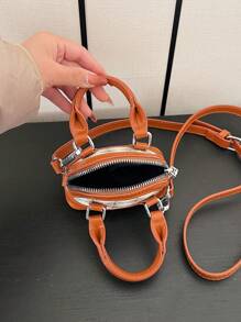 1pc Fashionable Retro Mini Shell Handbag, Cute Small Cosmetic Bag, Shoulder/Crossbody Bag Suitable For Women, Summer