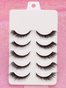 AYRMILLA 5对狐狸/猫咪自然假睫毛，蓬松柔软，3D水貂毛假睫毛，黑色纤长浓密多层假睫毛 - 黑色 - 查看 8