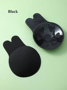 1pair Reusable Plus Rabbit Ear Nipple Covers, Invisible Silicone Adhesive Bra Pasties For Sports And Push-Ups