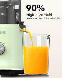 SiFENE Whole Fruits Cold Press Juicer Machine - 4.3-Inch Wide Mouth Slow Masticating Juicer With Large Feed Chute For Vegetables And Fruits, Easy To Clean, Nutrient-Rich Juice Extractor (Green) - US A Type Plug(110-127V) - View 2