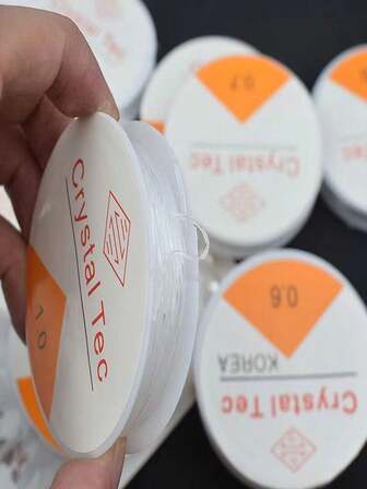 2pcs Transparent Crystal Thread Elastic Thread, DIY Bracelet, Jewelry & Accessories Crafts, Beading Stringing