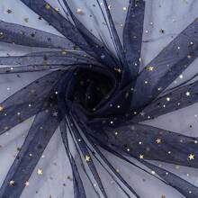 1pc Star & Moon Hexagonal Tulle Fabric, Handmade DIY Headpiece, Clothing, Dress, Flower Packaging, Soft Tulle