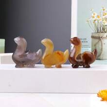1PC Natural Crystal Agate Dinosaur Hand Engraving Display Healing Crystals Home Decoration Gift
