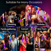 13pcs Wedding & Party Set (1pc LED Light-Up Wings, 6pcs Glow Sticks, 6pcs Fiber Optic Sticks) For Party Performance, Dancing, Stage Show, Suitable For Women, Music Festival Decoration, Christmas Party, Carnival, Stage, Performance Props - 彩色 - 查看 5