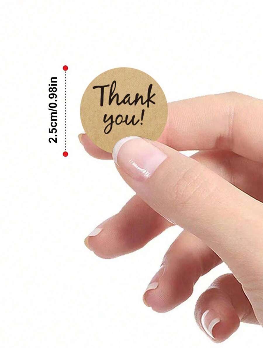 1000 piezas/2 rollos Etiquetas autoadhesivas de papel kraft redondas para clasificación de artículos, pegatinas personalizadas - Multicolor - Ver 1